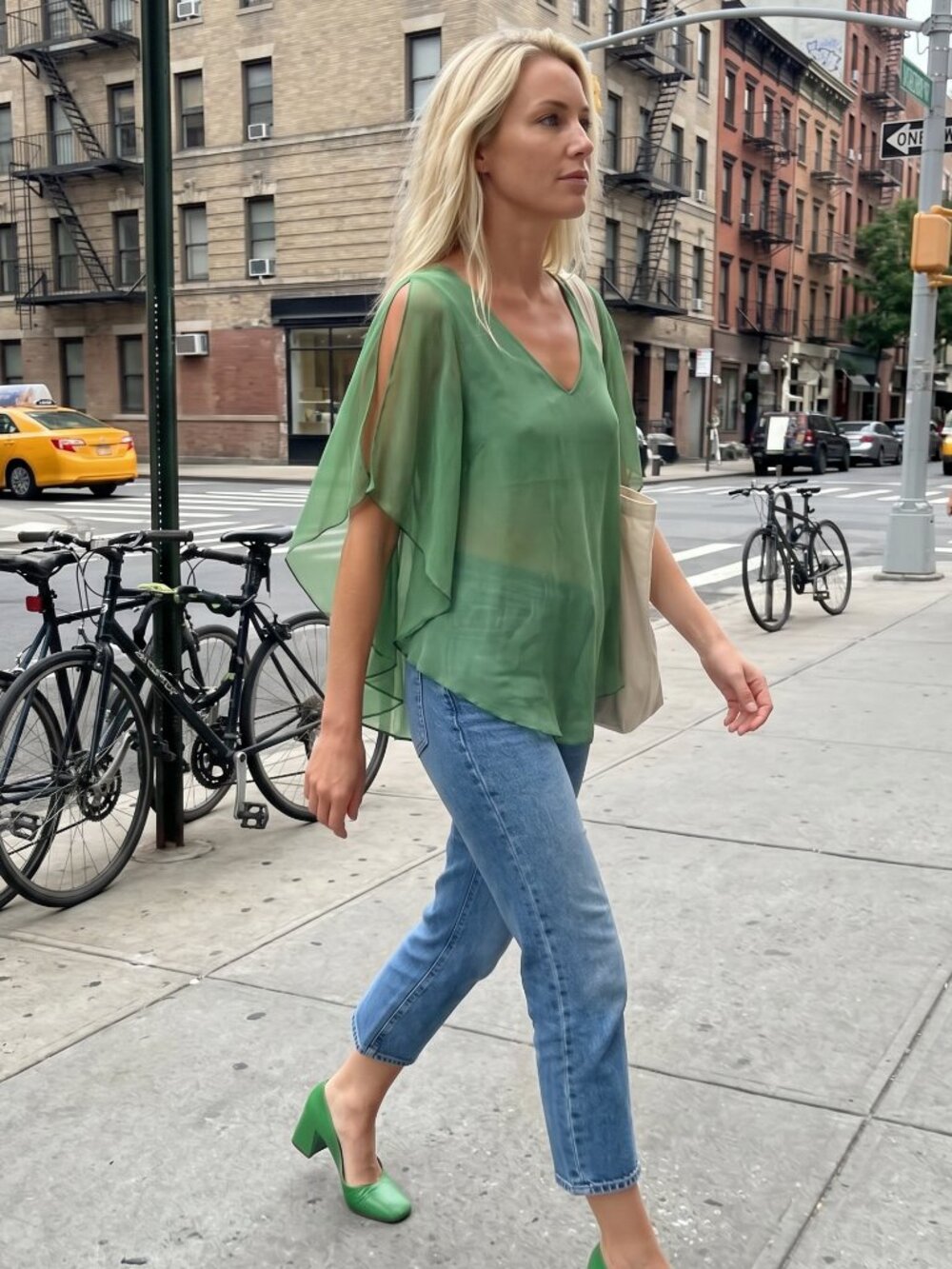 Studio 1940 Vintage Flowy Silky Sage Green Sleeveless Light & Airy Blouse - Picture 5 of 14